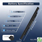 Batería de Repuesto E6420 para HP Spare 807957-001 HS04 HS03 HSTNN-LB6U 15-AC121DX 15-AC130DS 15-BA079DX 15-BA009DX - COWOOGMZ 2