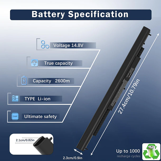 Batería de Repuesto E6420 para HP Spare 807957-001 HS04 HS03 HSTNN-LB6U 15-AC121DX 15-AC130DS 15-BA079DX 15-BA009DX - COWOOGMZ 2