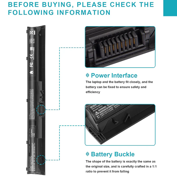 Batería de Repuesto KI04 para HP Pavilion 14-ab000 15-ab000 17-g000 Series 17-g121wm 17-g122ds 17-g122nf 800010-421 - Fancy Buying 5