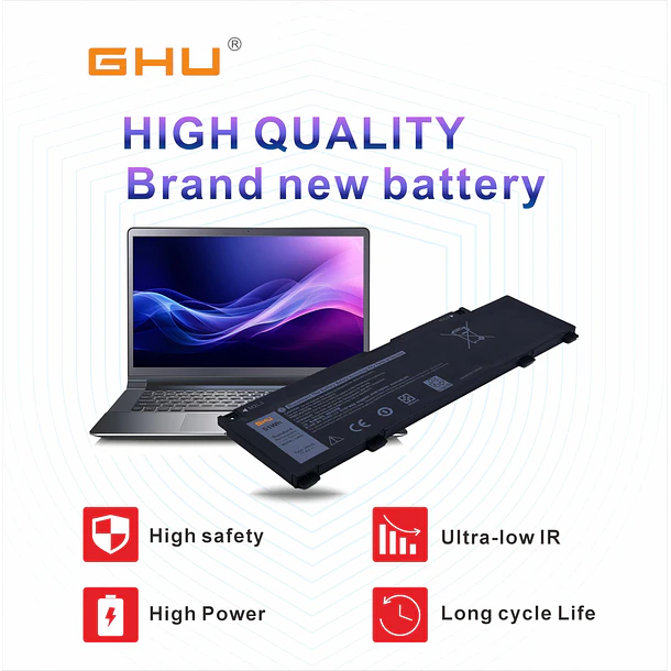Batería de Repuesto LN03 para Dell Latitude 5300 5310 7300 7400 Inspiron 7300 7306 2-in-1, - GHU 3