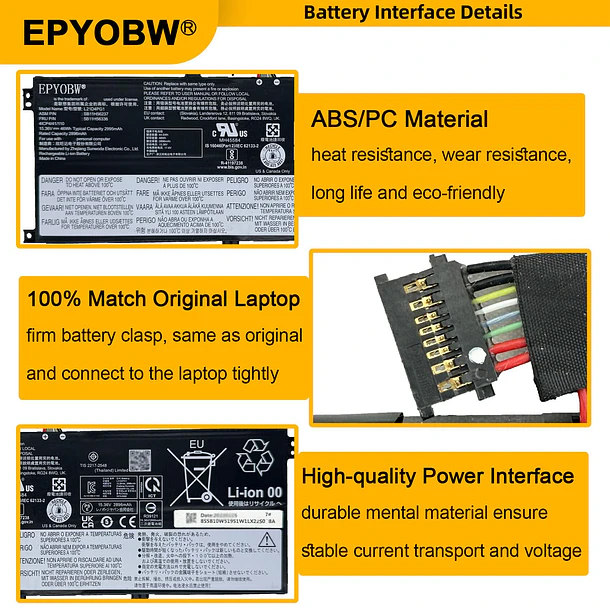 Batería de Repuesto L21D4PG1 para Lenovo ThinkPad L13 Gen 3 / ThinkPad L13 Gen 4 - EPYOBW 5