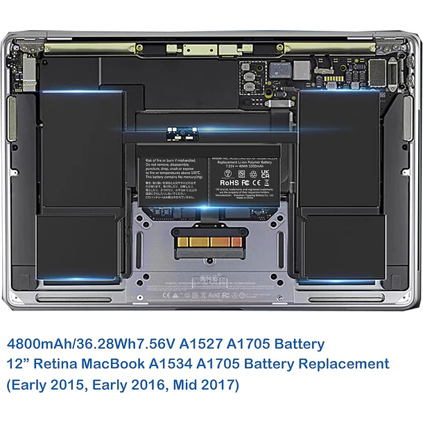 Batería de Repuesto A1527/A1705 para diversos equipos compatibles según modelo A1527/A1705 - XINGLT 3