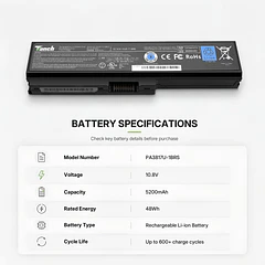 Batería de Repuesto PA3817U-1BRS para Toshiba Satellite C660 C650 C655 C655D C660D C650D C640 C665D - Tanch