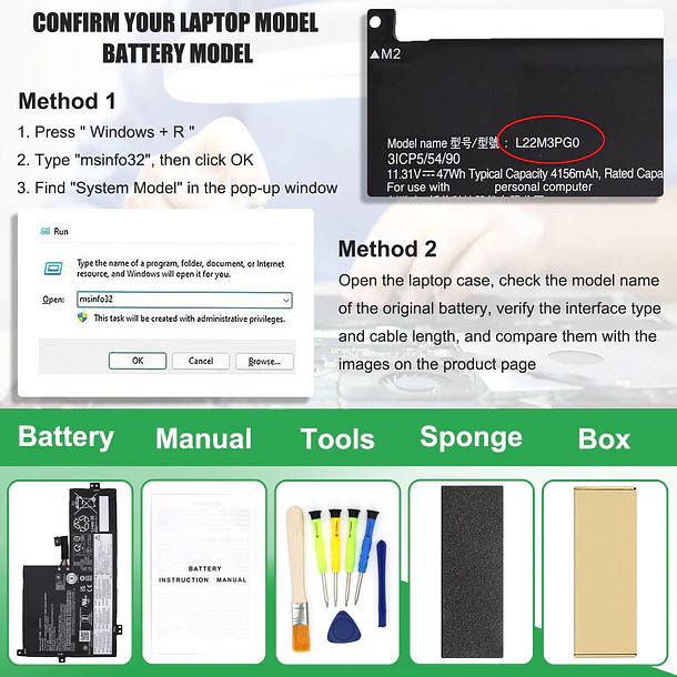 Batería de Repuesto L22M3PG0 para Lenovo 100e 300e 500e Yoga Chromebook Gen 4 IdeaPad Flex - RHKRKQN 4