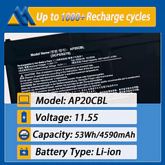 Batería de Repuesto AP20CBL para Acer Aspire 5 A515-45 A515-46 A515-56 A515-56T A515-56G Aspire 7 - Mobik