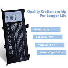 Batería de Repuesto F3YGT para Dell Inspiron 15 7000 Gaming 7557 i7557 7559 i7559 5577 - LHYSFIY