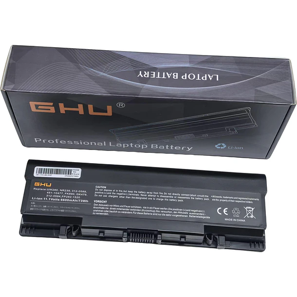 Batería de Repuesto LN06 para FK890 GK476 GK479 Compatible for Dell Inspiron 1520 1521 1720 - GHU 1