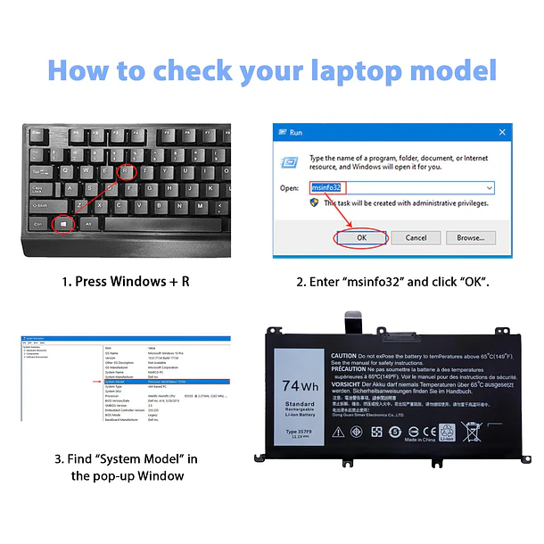 Batería de Repuesto F3YGT para Dell Inspiron 15 7000 Gaming 7557 i7557 7559 i7559 5577 - LHYSFIY 5