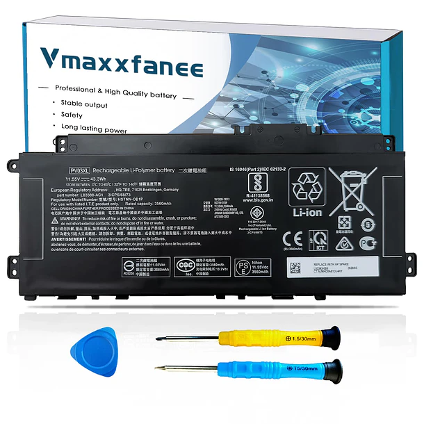 Batería de Repuesto PV03XL para HP Pavilion x360 13-BB 14-DV 14-DW 14-DK 14M-DW 13-bb0xxx 14-dv0xxx - Vmaxxfanee 1