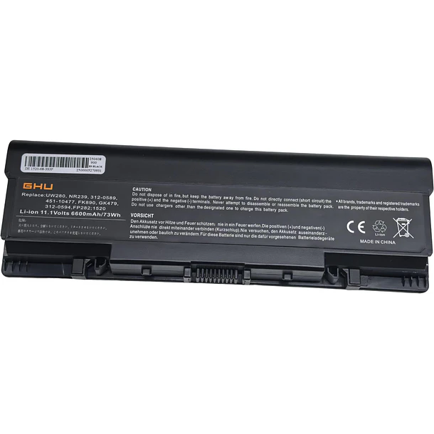 Batería de Repuesto LN06 para FK890 GK476 GK479 Compatible for Dell Inspiron 1520 1521 1720 - GHU 2