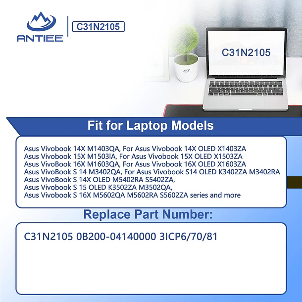 Batería de Repuesto C31N2105 para ASUS VivoBook 14X OLED X1403ZA / VivoBook S 16X 3
