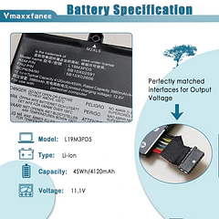 Batería de Repuesto L19M3PD5 para Lenovo ThinkPad E15 Gen 2/E15 Gen 3/E15 Gen 4/E14 Gen - Vmaxxfanee