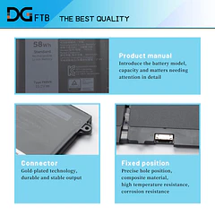Batería de Repuesto DT9XG para Dell Latitude 5330 7330 7430 7530 Latitude 5330 2-in-1/7330 2-in-1/7430 - DGFTB