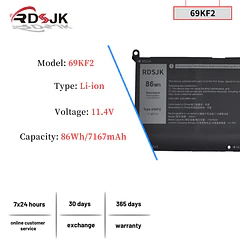 Batería de Repuesto 6MT4T para Dell Alienware M15 R3 R4 M17 R3 R4 G7 15