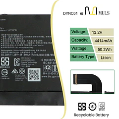 Batería de Repuesto DYNC01 96BTA016H para Microsoft Surface Pro 8 1983 1982 - MULS