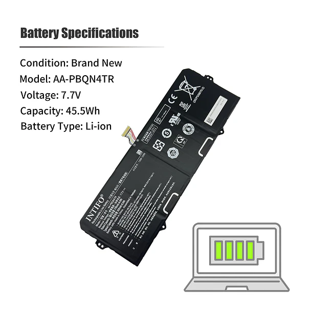 Batería de Repuesto AA-PBQN4TR para Samsung Galaxy Chromebook 2 XE530QDA 13.3