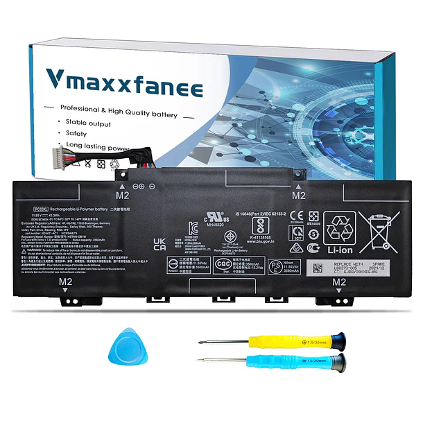 Batería de Repuesto PC03XL para HP Pavilion x360 14 Convertible PC 14-DY 14-DH 14-DW 14-CD - Vmaxxfanee 1