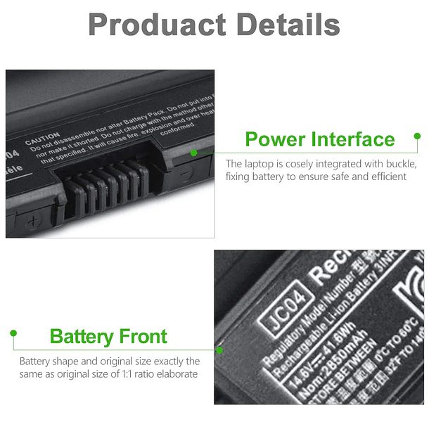 Batería de Repuesto JC03 para HP - Tinkon 2