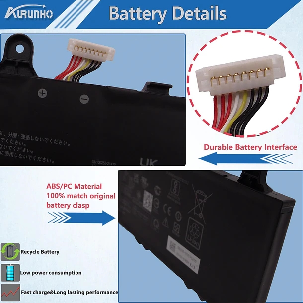 Batería de Repuesto JPFMR para ROG Zephyrus Duo 15 GX550 SE(GX551) Series 0B200-03590000 B0B200-03620000 4ICP5/63/133 - AURUNHO 3
