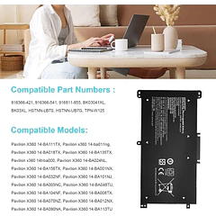 Batería de Repuesto BK03XL para HP Pavilion X360 14-BA000 14M-BA000 14M-BA011dx 14M-BA013dx 14M-BA015dx 14M-BA114dx 14-BA253cl - TAUPO