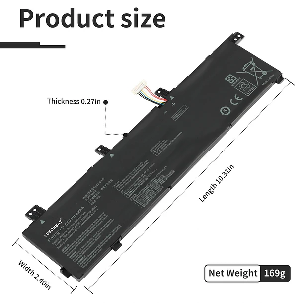 Batería de Repuesto C31N1843 para ASUS VivoBook S14 S432FA S432FL Vivobook S15 S532FA S532FL X432FA - LUSONBAY 2