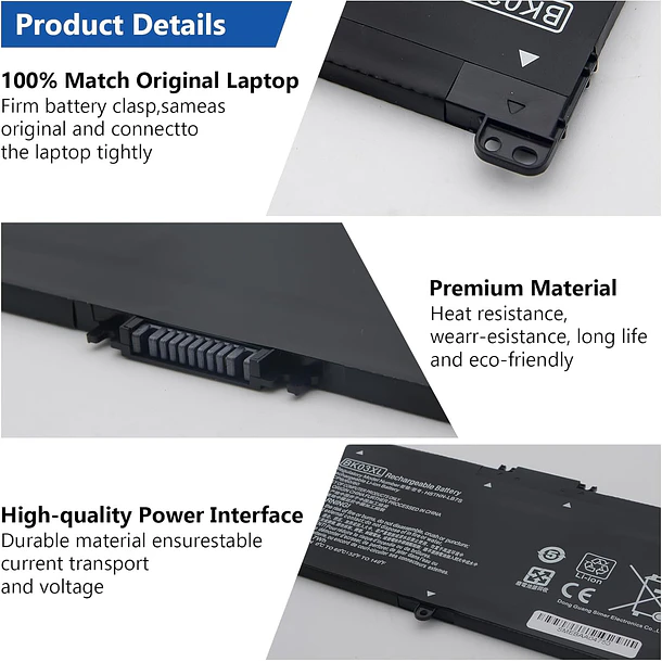 Batería de Repuesto BK03XL para HP Pavilion X360 14-BA000 14M-BA000 14M-BA011dx 14M-BA013dx 14M-BA015dx 14M-BA114dx 14-BA253cl - TAUPO 6