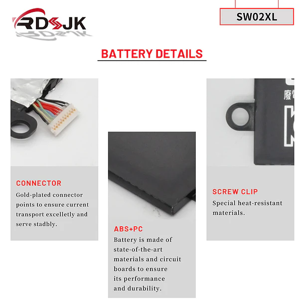 Batería de Repuesto SW02XL para HP X2 10-P018WM 10-P 10-P010NR 10-P011NF 10-P011NR 10-P013NS 210 G2 - RDSJ 5