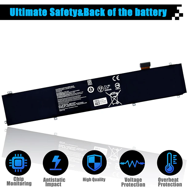 Batería de Repuesto para Razer Blade 15 2018 Advanced RZ09-02386E92 RZ09-02385 RZ09-02386 RZ09-02886 RZ09-02887 4