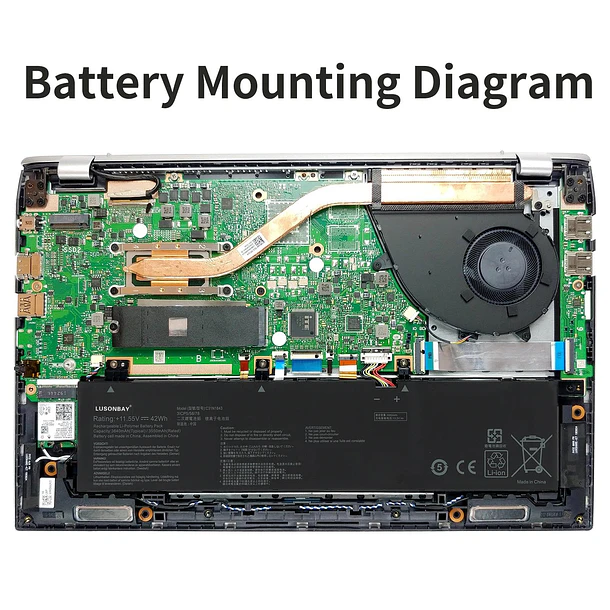 Batería de Repuesto C31N1843 para ASUS VivoBook S14 S432FA S432FL Vivobook S15 S532FA S532FL X432FA - LUSONBAY 6