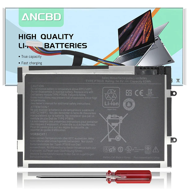 Batería de Repuesto MXV9V para Dell Alienware M11x P18G M14xR1 M14xR2 M11xR3 1