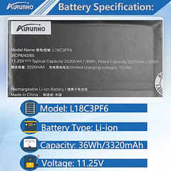Batería de Repuesto L18C3PF6 para Lenovo IdeaPad S340 15IWL 15IML 15API S340 14API 14IIL 14IWL - AURUNHO