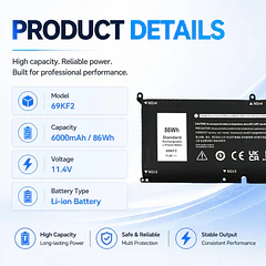 Batería de Repuesto HS04 para Dell XPS 15 9500 9510 9520