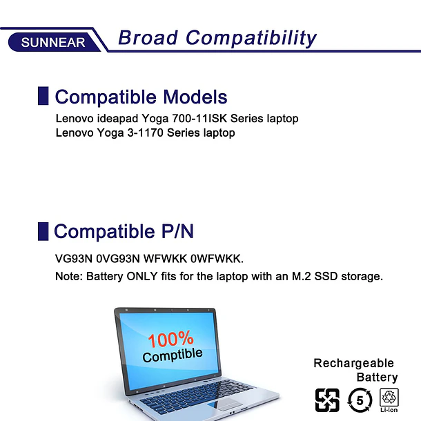 Batería de Repuesto VG93N para Dell Precision 15 3520 3530 Latitude 5580 5590 5591 4