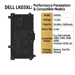 Batería de Repuesto LK03XL para HP Envy X360 Convertible 15m-cn0012dx 15m-cn0011dx 15m-bp112dx 15m-bq121dx 15m-bp111dx 15m-cn0xxx - Joburu