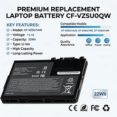 Batería de Repuesto CF-VZSU1AW01 para Panasonic Toughbook CF-33 Series Compatible with CF-33MK1 CF-VZSU1AR CF-VZSU1AJS CF-VZSU1BW - Mozzoom
