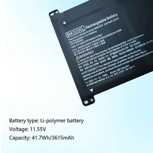 Batería de Repuesto BK03XL para HP Pavilion X360 14m-ba011dx 14m-ba013dx 14m-ba015dx 14m-ba114dx 14-ba253cl 14-ba125cl 14-ba175nr - Haotermai 4