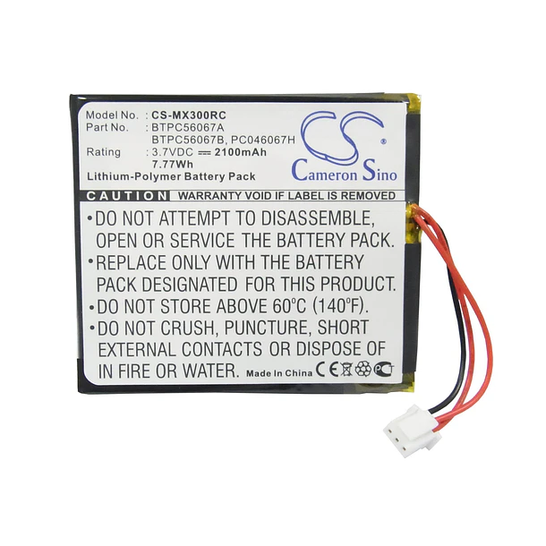 Batería de Repuesto para URC MX-3000 MX-3000i Part NO BTPC56067 RLP-008-2.1 BTPC56067B BTPC56067A（2100mAh/3.7V） - Cameron Sino 2