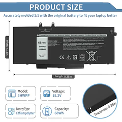 Batería de Repuesto LA04 para Dell Latitude 5401 5410 5411 5501 5510 5511 Precision 3541