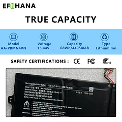 Batería de Repuesto AA-PBMN4VN para Samsung Galaxy Book Pro 360 15 NP950XDB-KA1US NP950XDB-KB1US NP950XDB-KC3US NP950XDB-KC5US - EFOHANA