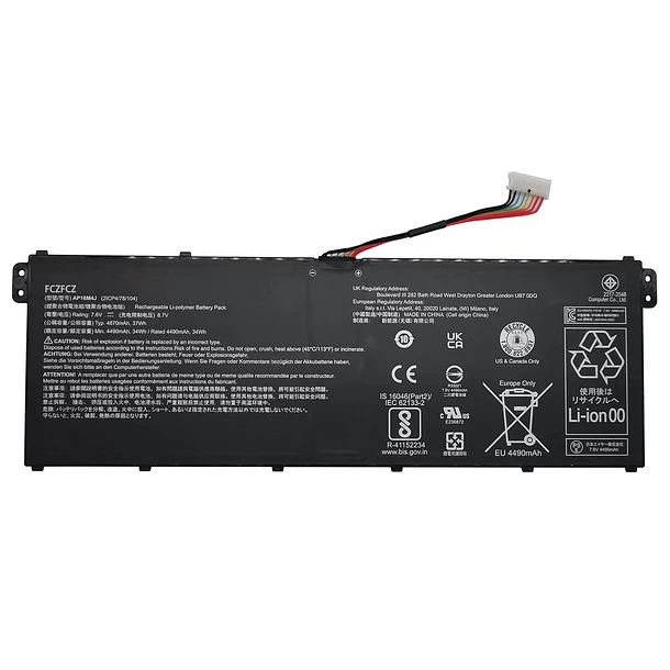 Batería de Repuesto AP16M4J para Acer Aspire 3 A314-33 A315-21 A315-41 A315-42 A315-54 A317-33 Series - FCZFCZ 1