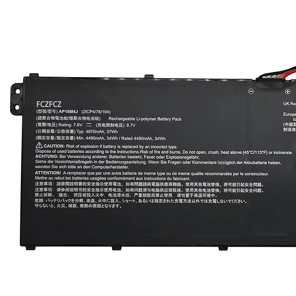 Batería de Repuesto AP16M4J para Acer Aspire 3 A314-33 A315-21 A315-41 A315-42 A315-54 A317-33 Series - FCZFCZ 2