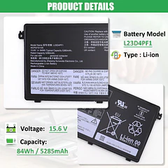 Batería de Repuesto L23D4PF1 para Lenovo IdeaPad Pro 5-14IMH9 5-14AHP9 5-16IMH9 5-16AHP9 Yoga Pro 9-16IMH9 - RHKRKQN
