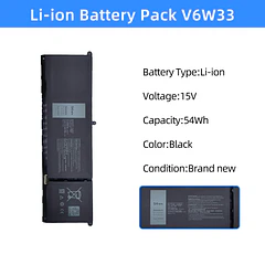 Batería de Repuesto V6W33 para Dell Inspiron 3510 3511 3515 5310 5410 5418 5510 5515 - NBULBL