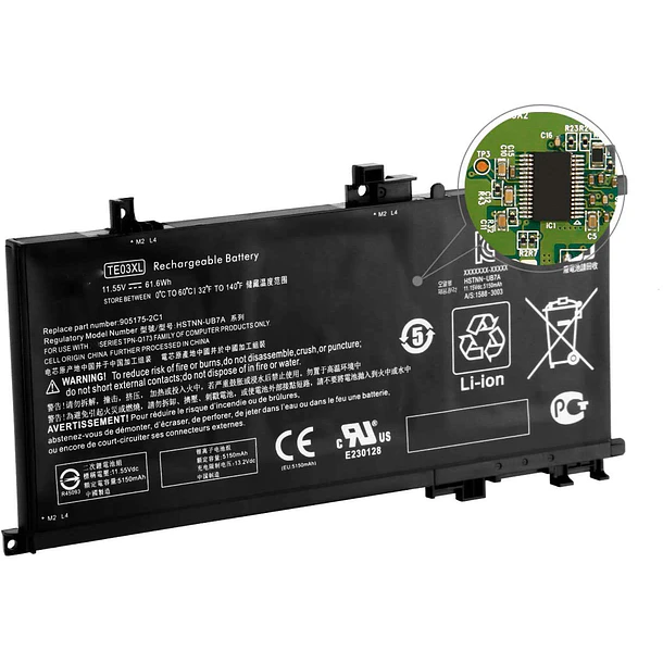 Batería de Repuesto TE03XL para HP Pavilion 15 Omen 15-BC000 15-BC015TX 15-AX033DX 15-AX000 Series Notebook - Hubei 5