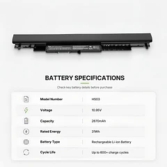 Batería de Repuesto HS03 para HP Pavilion 14 15 17 250 G4 255 G4 Notebook - Tanch