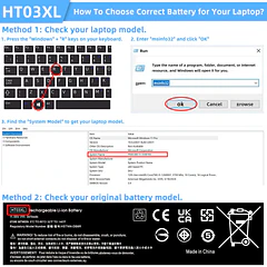 Batería de Repuesto HT03XL Battery Replacement for Hp para HP Pavilion 14-CE 14-CF 14-DF 15-CS 15-DA 15-DB 15-DW 17-by - JGTM