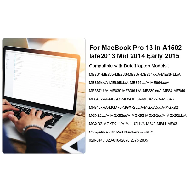 Batería de Repuesto A1582 para MacBook Pro 13 Inch Retina A1502 Battery (Late 2013 Mid - BND 6