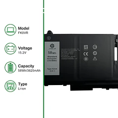 Batería de Repuesto FK0VR para Dell Latitude 5330 5430 5530 7330 7430 7530 Precision 3570 - JIAZIJIA