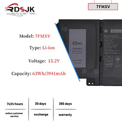 Batería de Repuesto R73TC para Dell Latitude 5320 7320 7420 7520 Latitude 5320 2-in-1/7320 2-in-1/7420