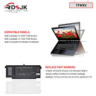Batería de Repuesto R73TC para Dell Latitude 5320 7320 7420 7520 Latitude 5320 2-in-1/7320 2-in-1/7420 3